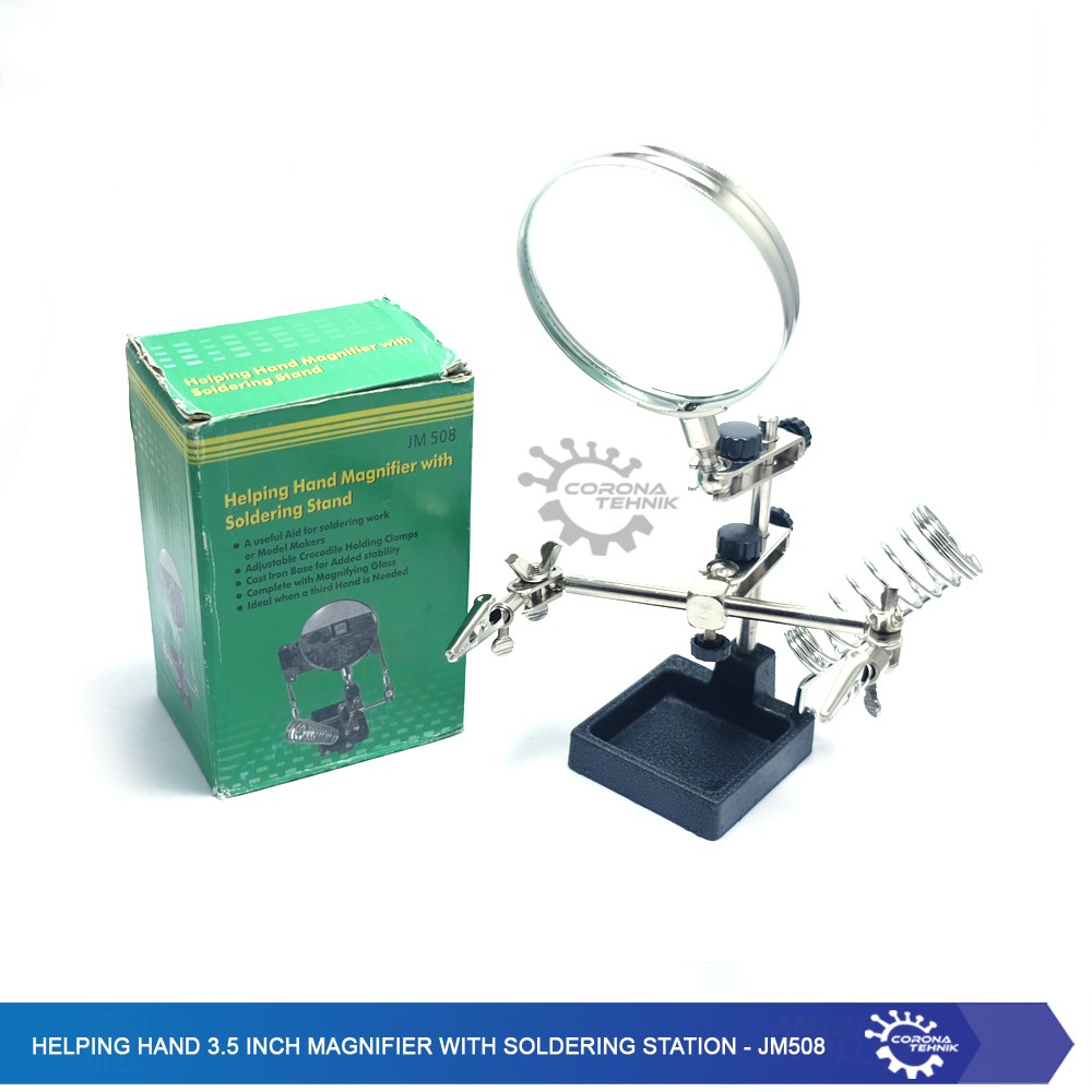 Helping Hand 3.5-Inch Magnifier with Soldering Station - JM508