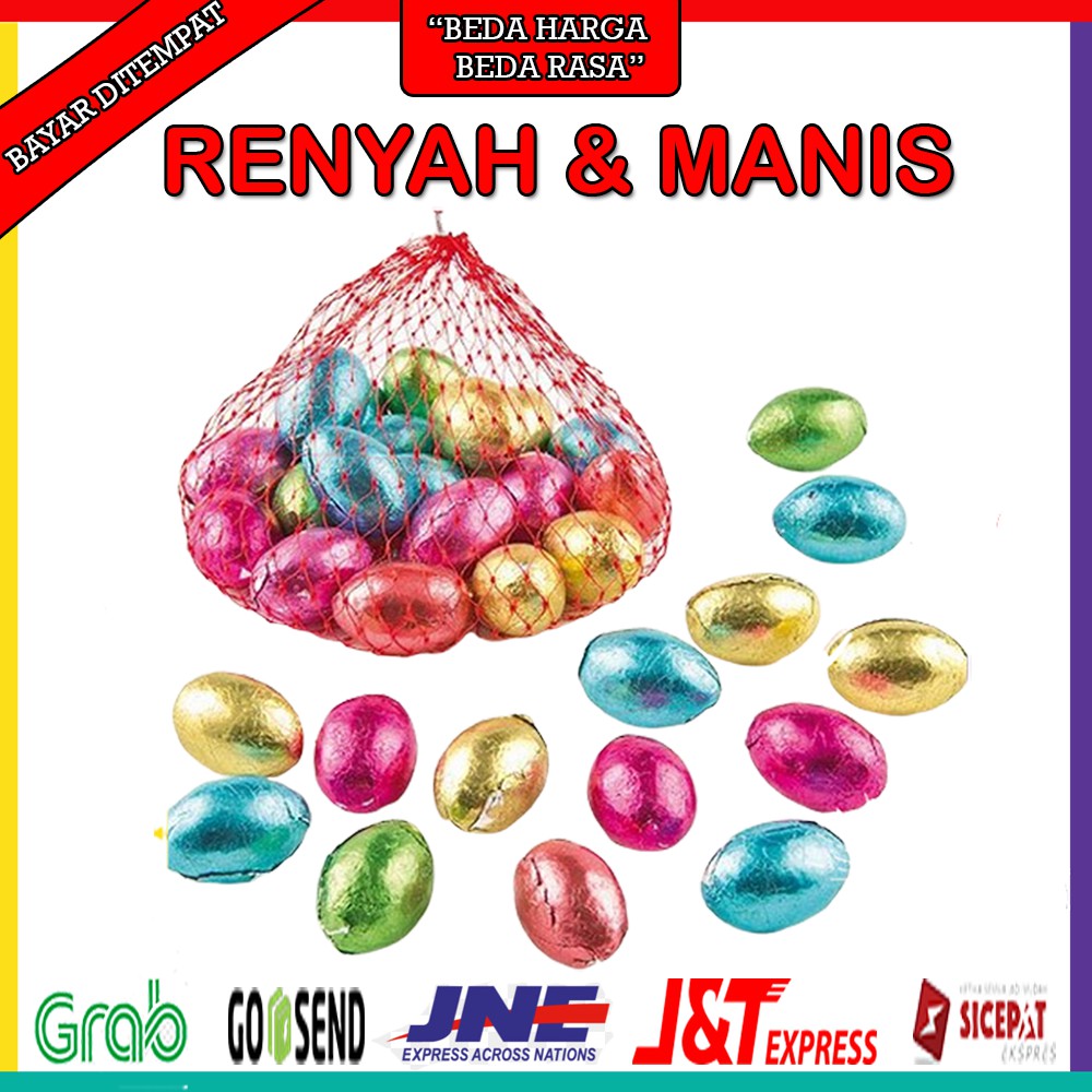 

COKLAT TELUR WARNA WARNI SPESIAL OLEH OLEH MAKANAN RINGAN CEMILAN SANTAI SNACK MURAH RENYAH MANIS