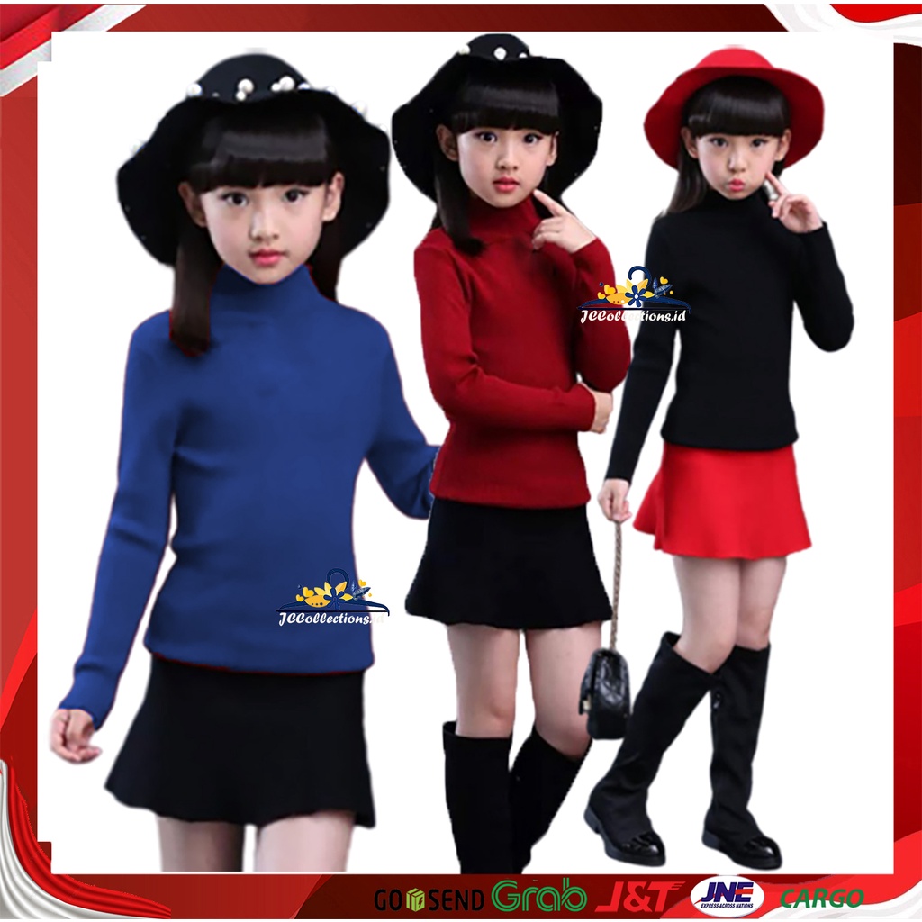 Sweater Turtleneck Rajut Anak Perempuan Joanne Kids - Teens / Turtleneck Umur 7 - 12 Tahun