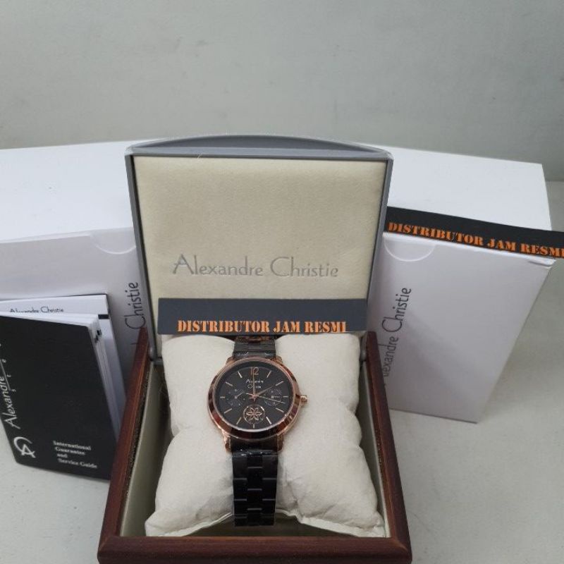 Jam Tangan Wanita Alexandre Christie AC2888BF AC 2888 BF AC2888 BF AC 2888BF Black Rose Gold