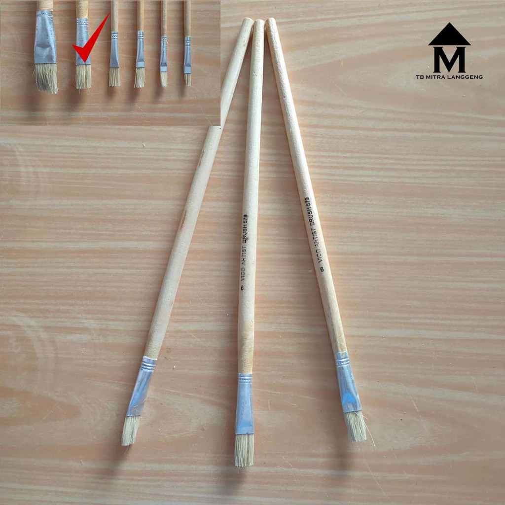 

Kuas Lukis Kayu No 9 (1,2cm) Berkualitas