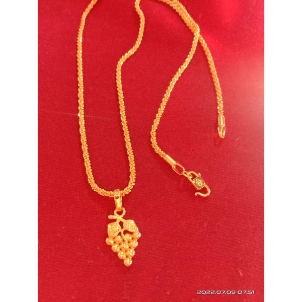 kalung nanas anggur lapis emas 24k