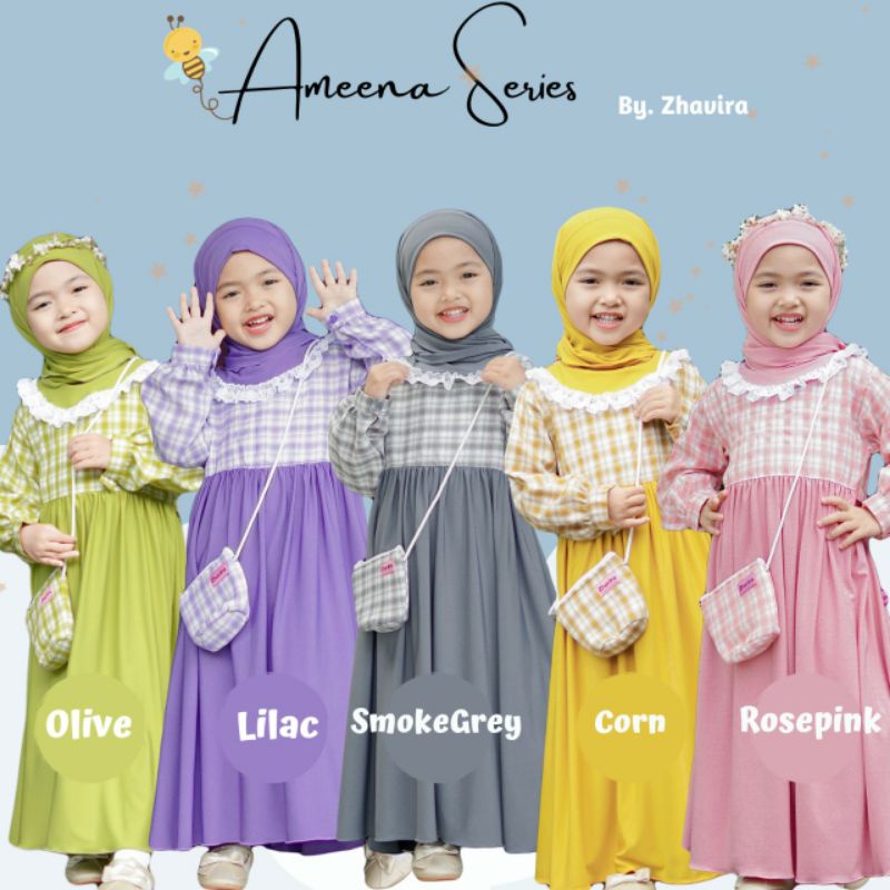 Gamis Ameena ORI by ZHAVIRA (free tas cantik)