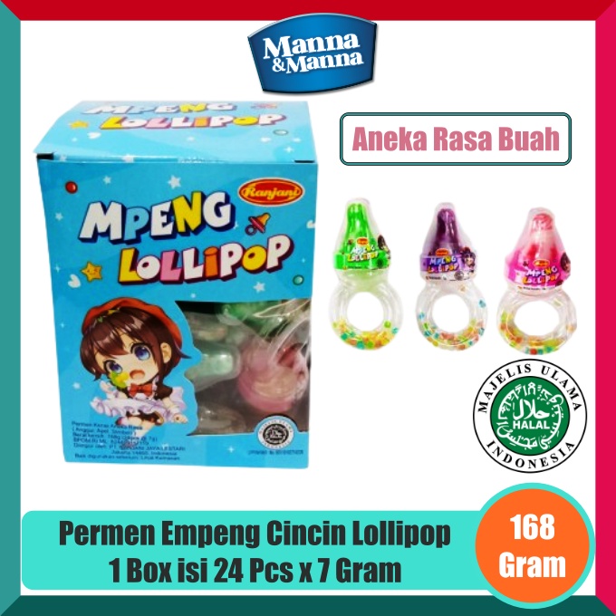 

Permen Empeng Cincin Lollipop 1 Box isi 24 Pcs x 7 Gram - 168 Gram