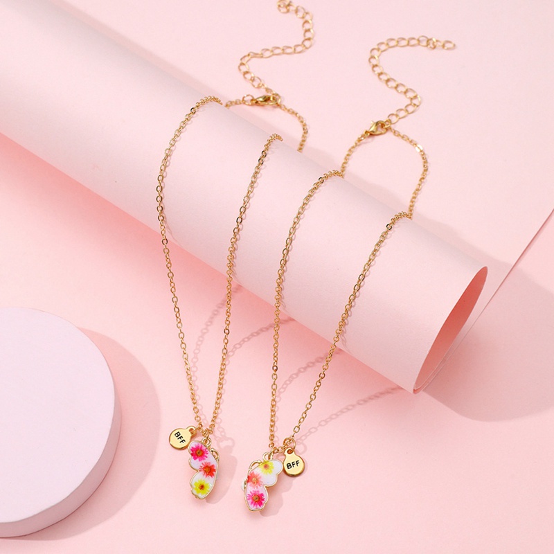 Fancyqube 2pcs / Set Kalung Rantai Magnetik Bentuk Hati Untuk Wanita