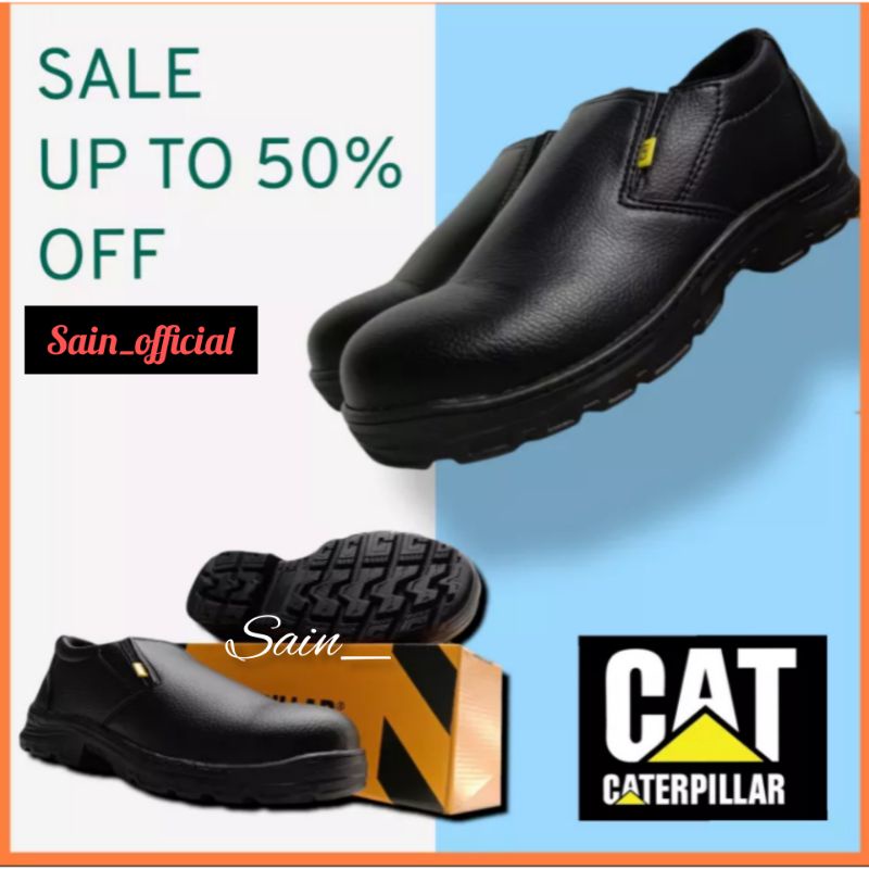 Sepatu Safety Cat Slip On Sepatu Safety Pria Ujung Besi