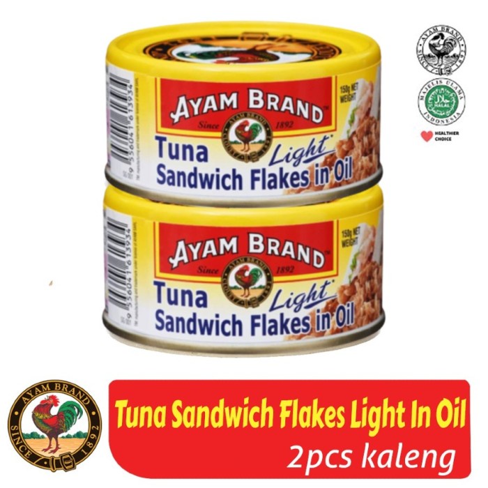 

Ikan Kaleng Ikan Tuna Kaleng Sandwich Flakes In Oil Ayam Brand 150Gr Isi 2 Pcs