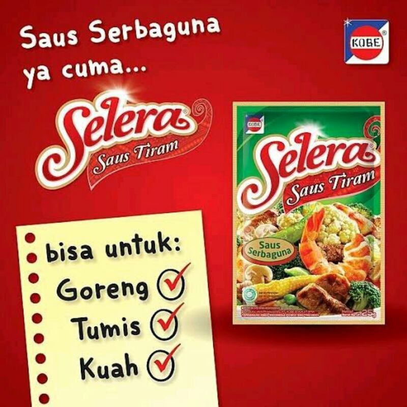 

selera saus tiram kobe 20gr/renceng isi 10pcs