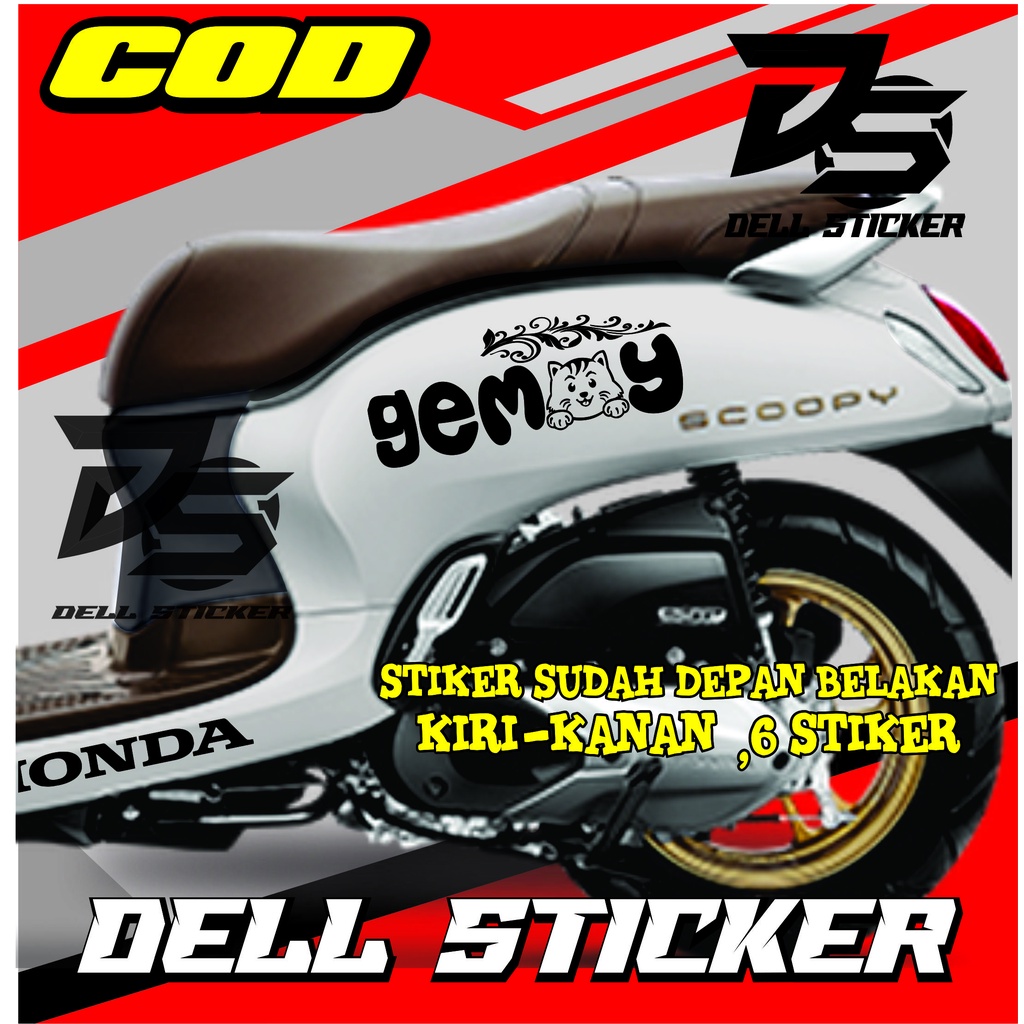 Stiker Scoopy GEMOY KUCING / Cutting Cticker Scoopy / Cutting Striping Scoopy PRESTIGE / ALL SCOOPY