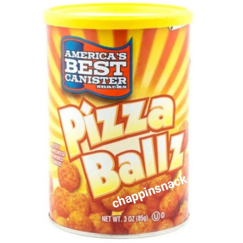 

America best canister pizza ballz piza balls 85 gr snack import american