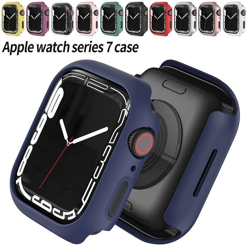 Casing Pelindung Apple Watch 8 7 41mm 45mm 6 5 4 3 2 Hard PC Matte Kompatibel Dengan iWatch 7 41mm 45mm