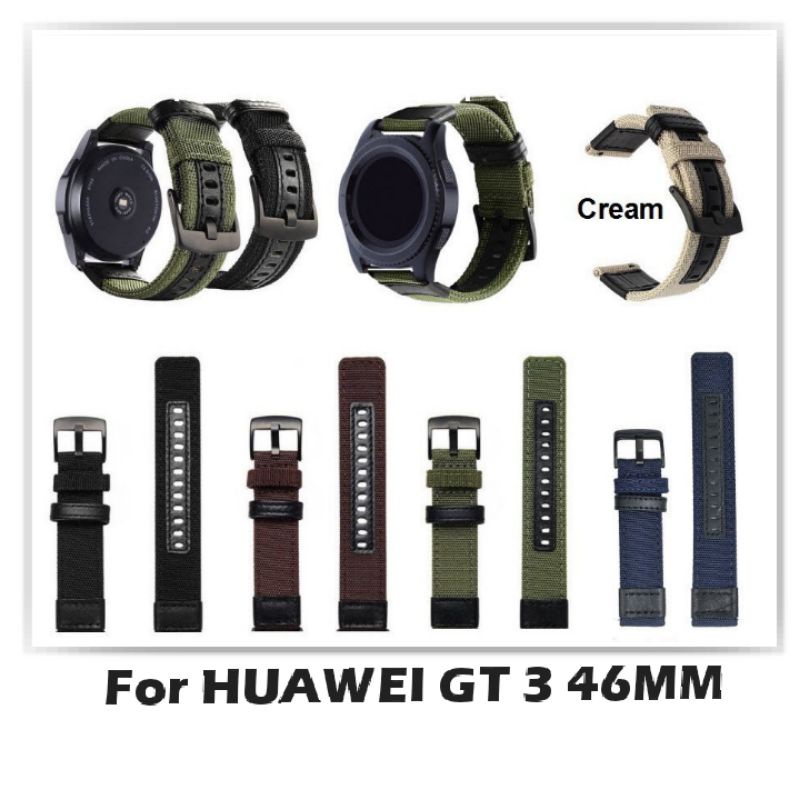 STRAP TALI JAM TANGAN - FOR HUAWEI GT3 46MM / GT 3 46MM - STYLE NYLON LEATHER 22MM SMARTWATCH