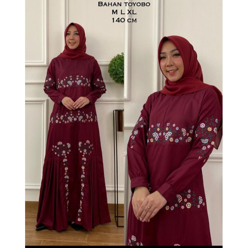kasyna_fashion muslim// Gamis bordir daily terbaru// Gamis bordir toyobo kekinian
