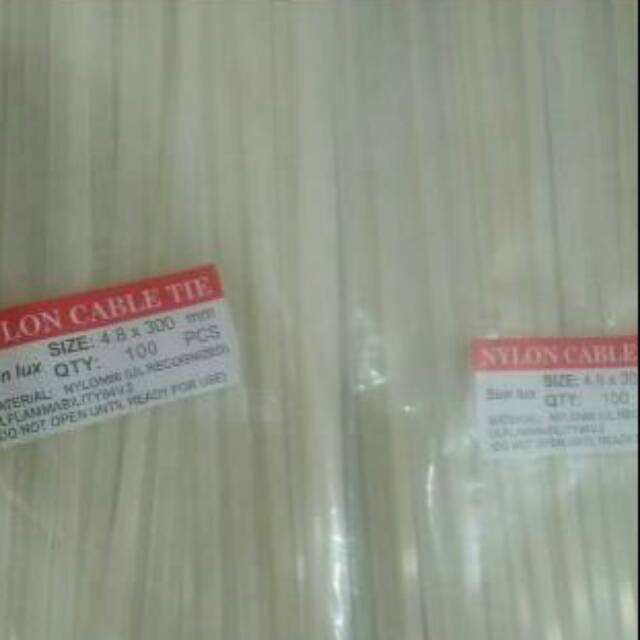 Kabel Ties / Cable Tie 4,8mm x 300mm SUNLUX/FORT Hitam Putih