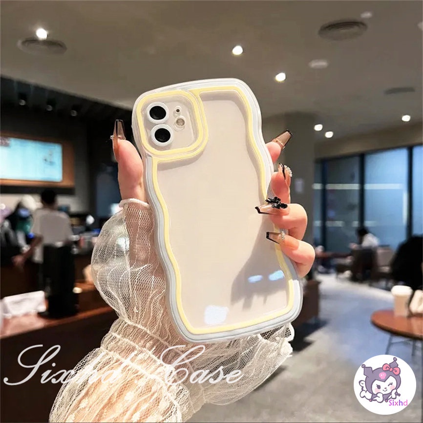 Compatible For iPhone 14 13 12 11 Pro Max SE2020 X XR Xs Max 7 8 6 6s Plus Case Candy Color Fashion Wave Pattern Phone Case Soft Anti-drop Protection Cover