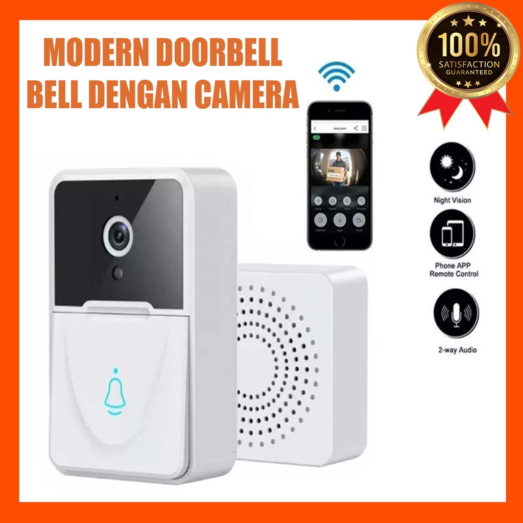BELL RUMAH KAMERA / BEL KAMERA / CCTV / IP CAMERA / BELL CAMERA MINI / BEL PINTU / BEL RUMAH / BELL WIFI bel pintu dengan Kamera - Smart Door Bell - Ip Camera - Wireless  - Wifi - interkom Video doorbell