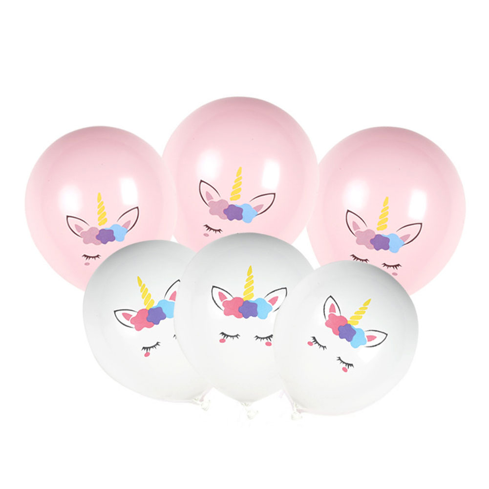 Balon Latex Desain Kartun Unicorn Warna Pink Ukuran 12 Inci Untuk Dekorasi Pesta Ulang Tahun Anak