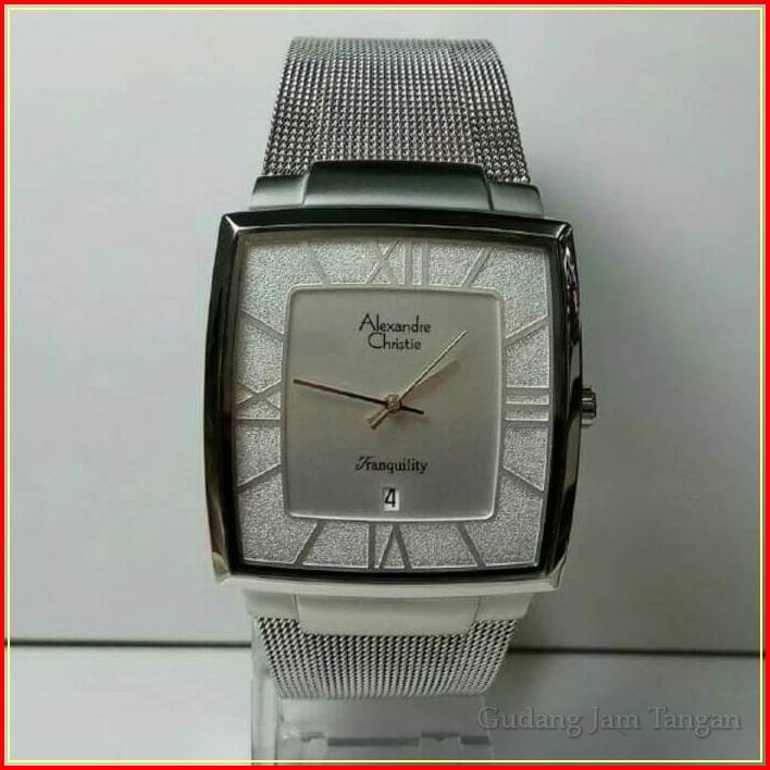JAM TANGAN PRIA ALEXANDRE CHRISTIE AC 8329 ALL SILVER ORIGINAL