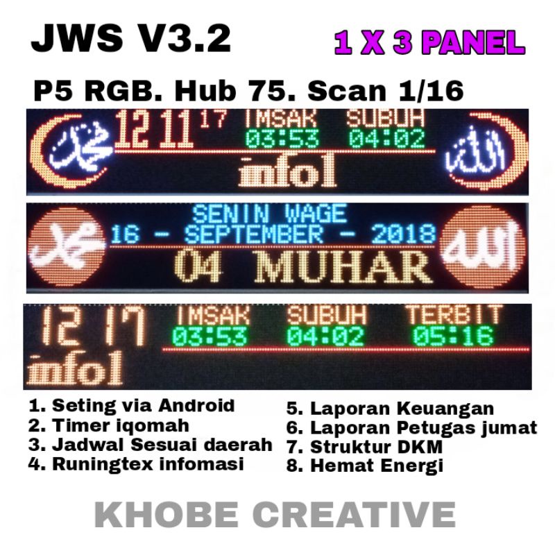 KHOBE JWS 1X3 P5RGB WIFI BLUETOOTH