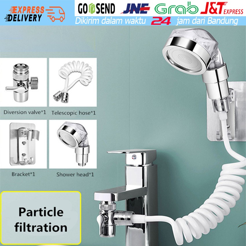 Shower Kamar Mandi Kran Selang Air Wastafel Dapur Set HAND SHOWER SET Cuci Rambut Tangan Piring
