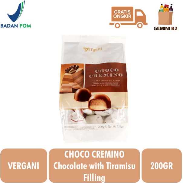 

Vergani Choco Cremino / Cokelat Italy isi krim Hazelnut & Almond 200gr