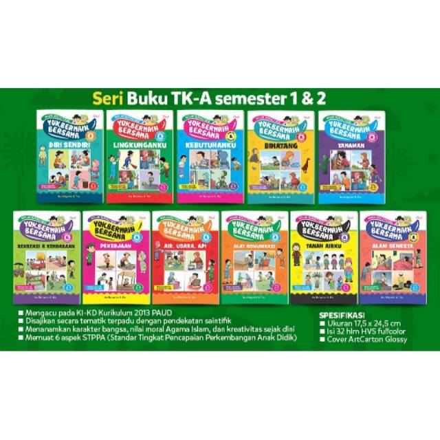 Paket tematik TK A semester 1 dan 2