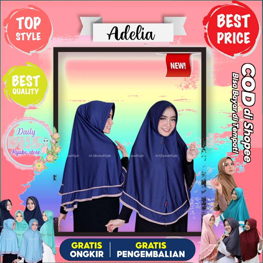Hijab instan Adelia // Hijab langsung Jilbab dewasa Bisa COD Kerudung instan Jersey 2021 Bergo Dewas