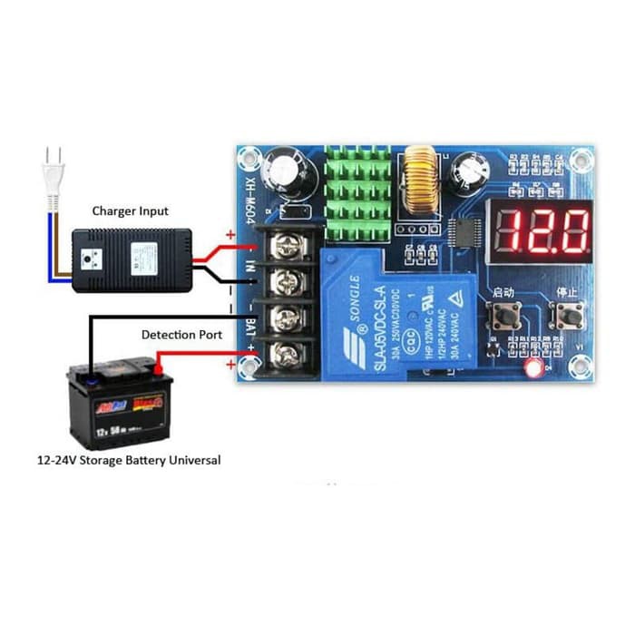 Kontroller Cas Baterai Solar Charge Controller Battery 6-60v XH-M604