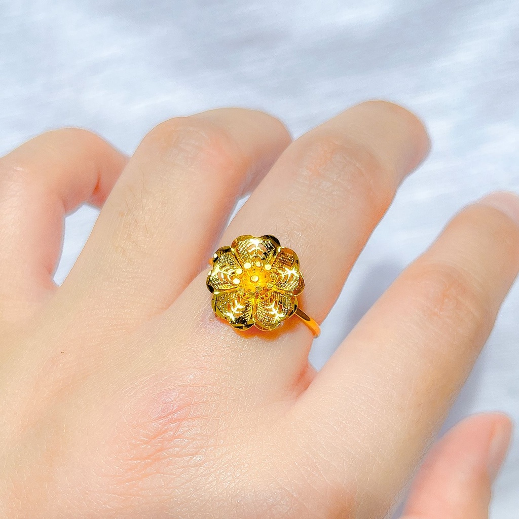 Cincin anak dan dewasa emas asli kadar 700 70% 16k kerawang model Z bunga like kendari 3D 1 2 gram gr g selisih terbaru