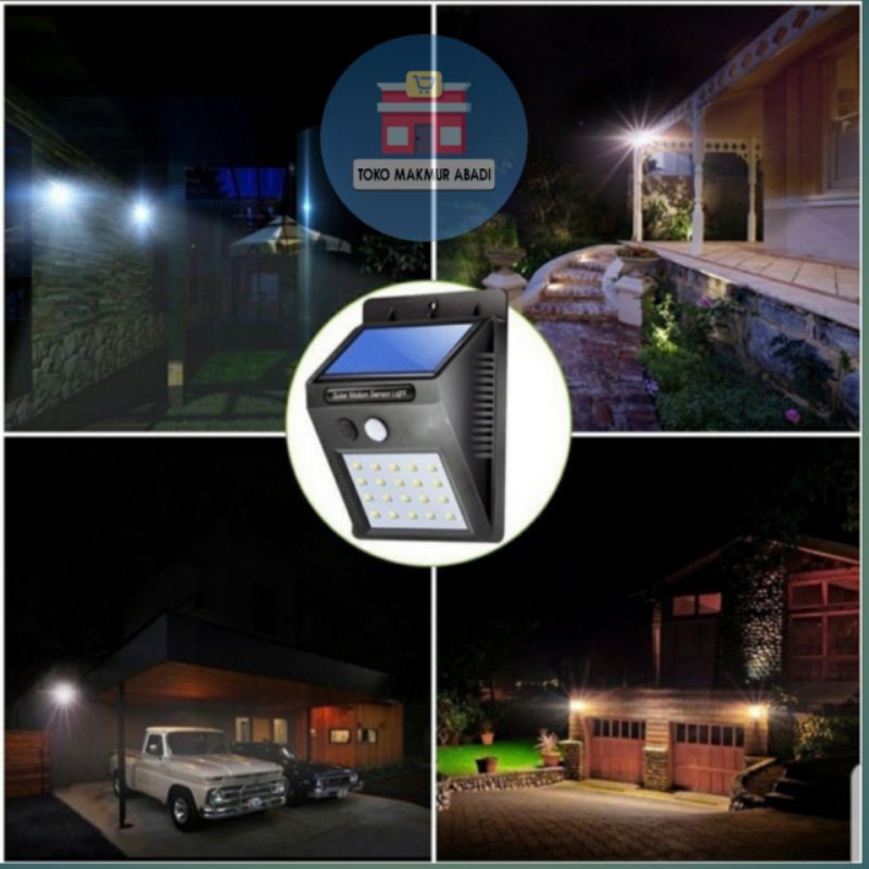 Lampu Solar Cell 30 LED Tanpa Sensor Gerak / Lampu Taman Dinding Tenaga Surya / Lampu Solar Cell
