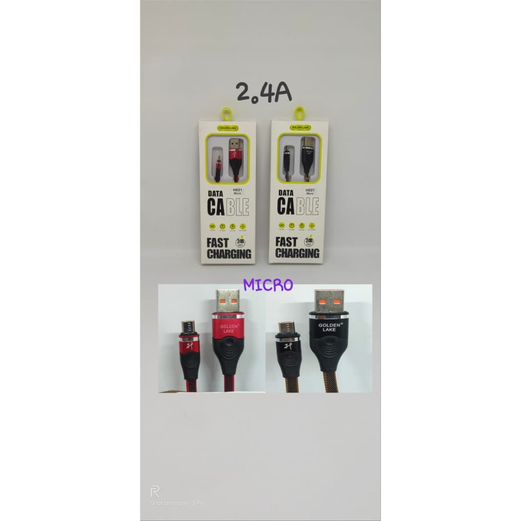 kabel data 2.4a fast charging type jenis micro