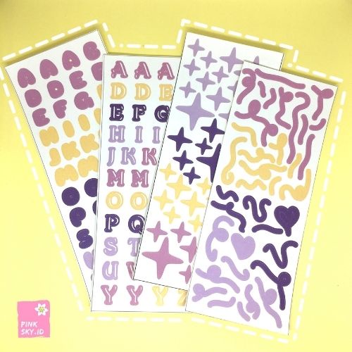 

[BACA DESKRIPSI] STICKER DECORATION KONFETTI SPARKLE HURUF CUTE PASTEL ANGKA POLOS DECO