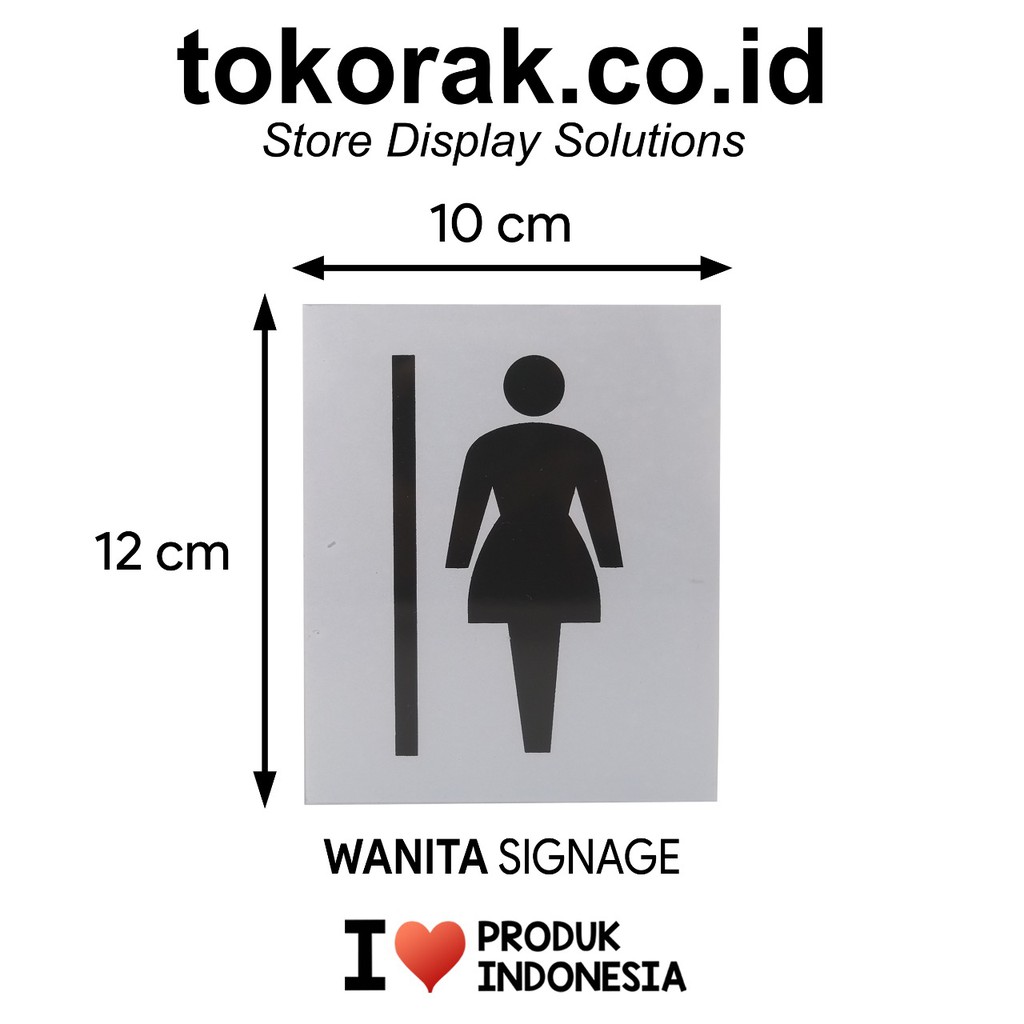 SIGNAGE LOGO WANITA 10X12 CM SIMBOL LOGO PERINGATAN