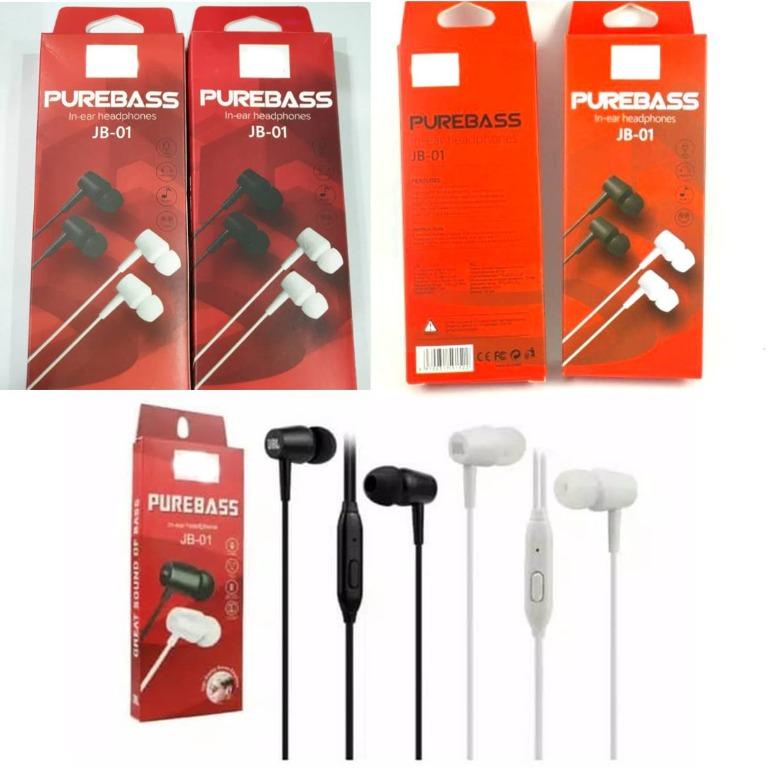 PROMO Headset Handsfree in ear headphone JBL PUREBASS JB-01 - Putih HITAM DISKON!!! MURAH Earphone Handset Super Bass