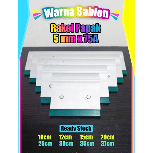 Rakel sablon minyak lancip dan papak 5mm x 75A 25cm 30cm 35cm 37cm + gagang allumunium