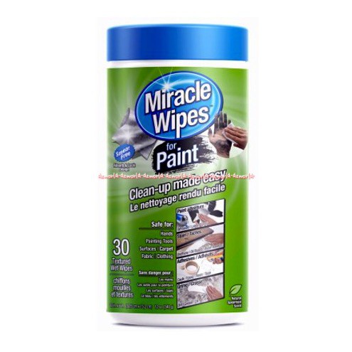 Miracle Wipes For Paint Clean Up 30pcs wipe Tissue Basah Pembersih Cat Lukisan Painting Pada Tangan Atau Lantai