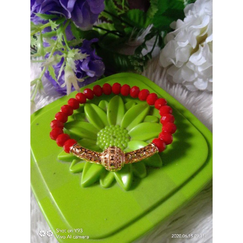 gelang kristal lapis emas