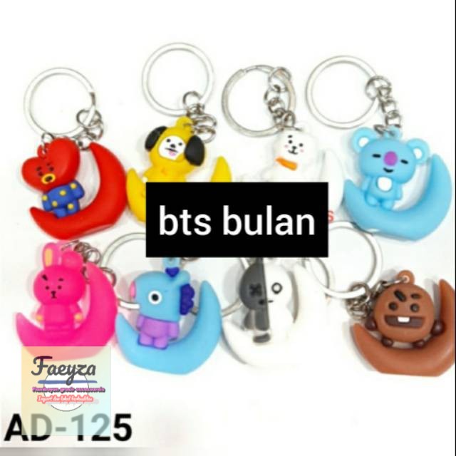 grosir  GANTUNGAN TAS KUNCI BTS BT21 BULAN SABIT ISI 12 PCS