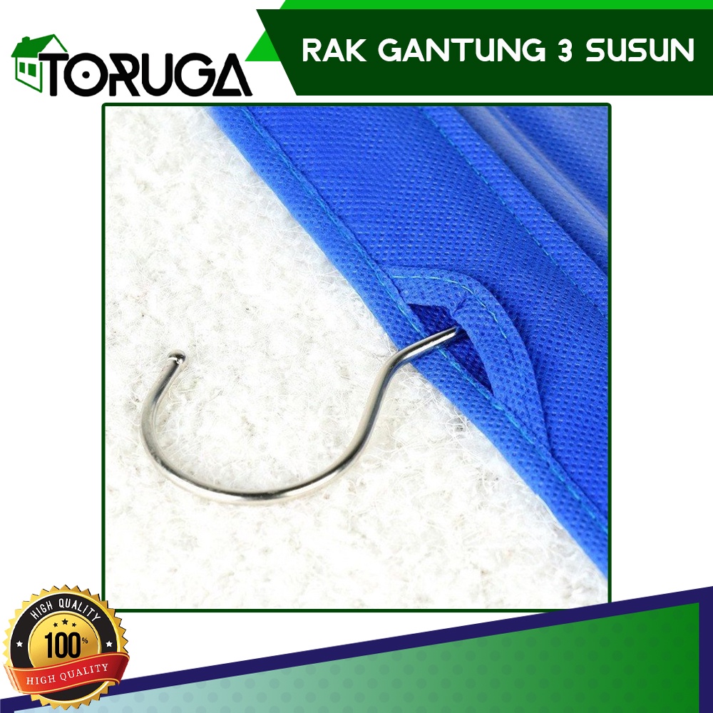 Rak Cantolan Tas GANTUNG 3 susun - Hanging Bag Organizer HBO - Tempat Penyimpanan Hand Bag 6 Sekat