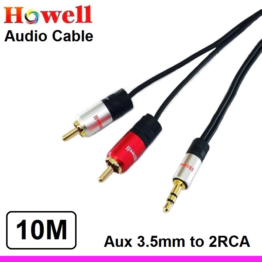 Howell Kabel Audio Aux 3.5mm to 2RCA 10M