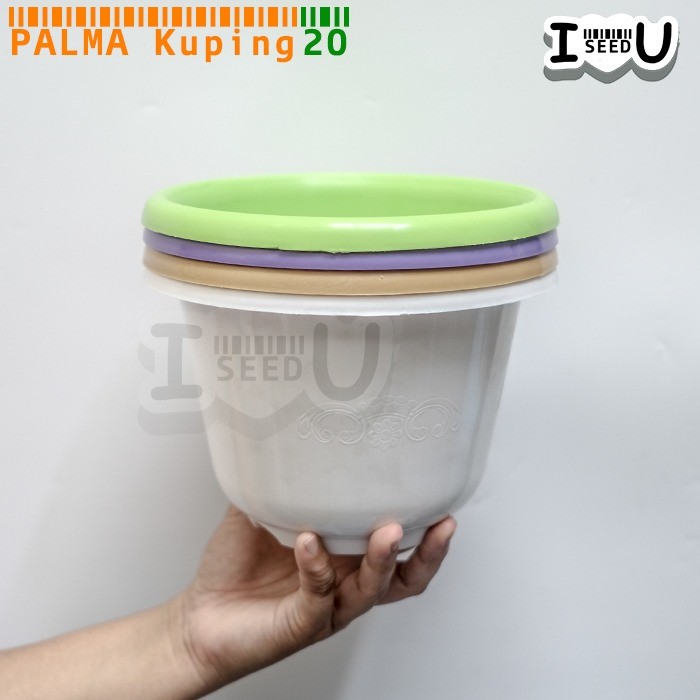 Pot Bunga Polos Warna Kuping 20cm - Palma