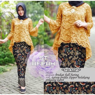  READY Baju Pesta Kebaya Vera merah  kuning hijau biru 