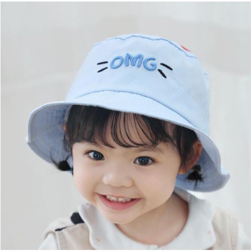 MetaCollections TOPI ANAK BUCKET OMG - TOPI BALITA UNISEX BUCKET BORDIR OMG-1