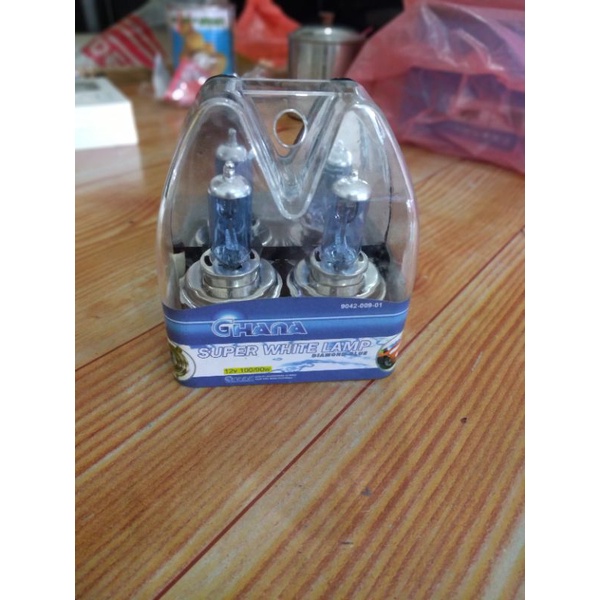 Lampu Halogen Biru Putih 100/90 Watt H4 12 V