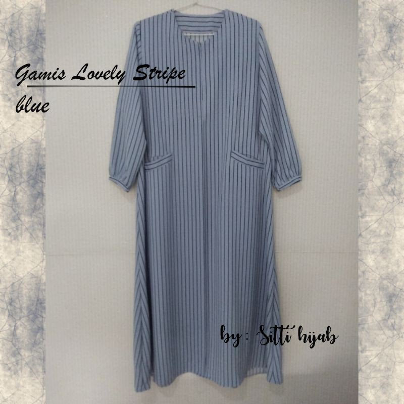 gamis syari biru salur