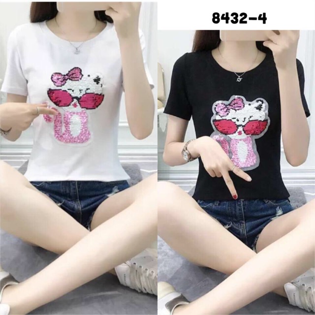 

Sequin twin face cat