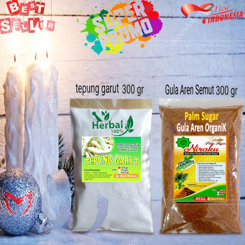 

Paket 300 Gram Tepung Pati Garut Kualitas Super | 300 Gram Gula Aren Semut Pilihan