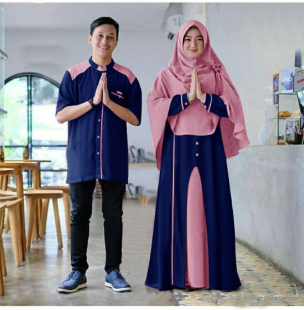 CP ALZWA, COUPLE PASANGAN, MOSCREPE, GAMIS HIJAB MUSLIM, MAXY DRESS