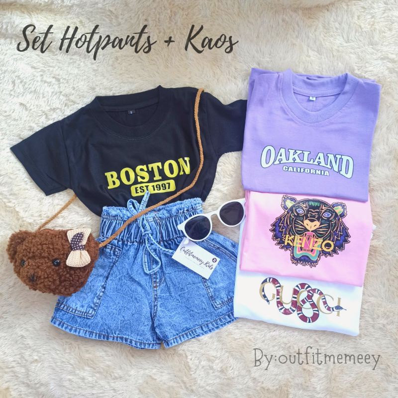 SET HOTPANTS + KAOS COTTON COMBED