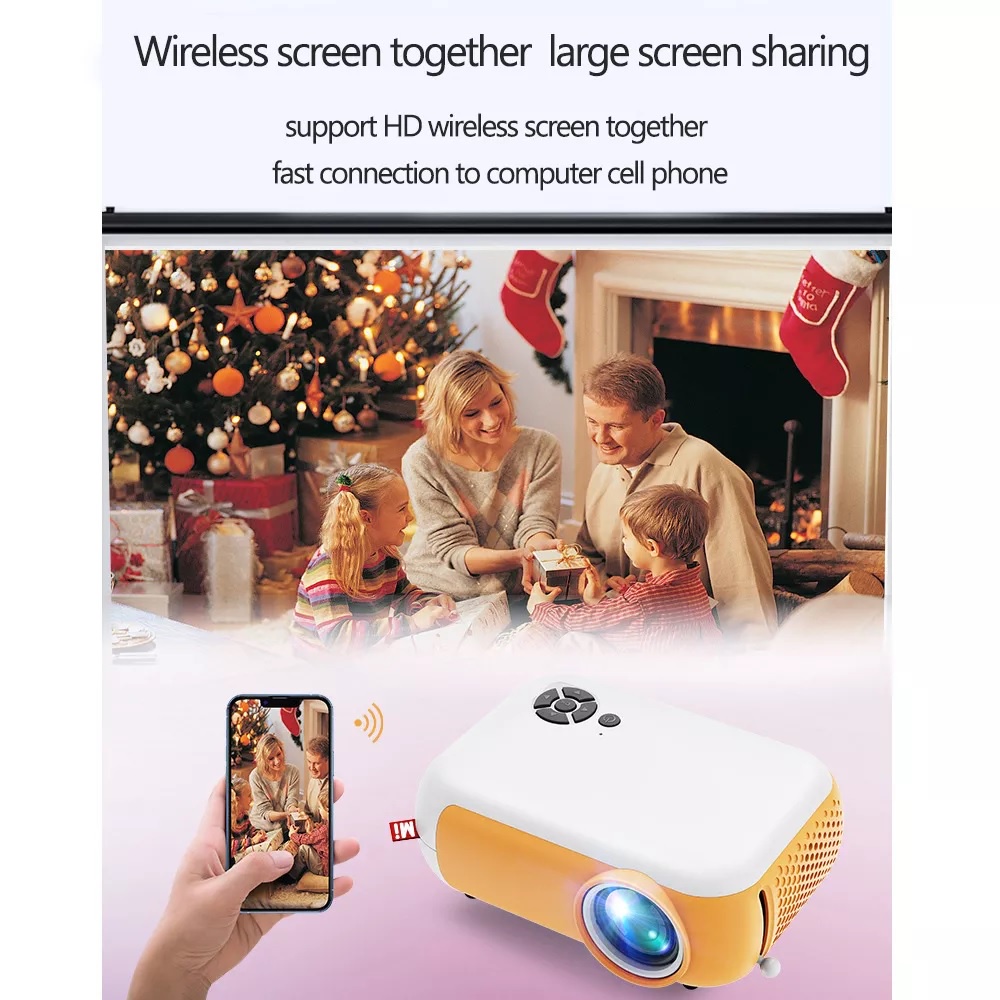 TRANSJEE A10S A10 WIFI Version - Super Mini Projector 1800 Lumens - Proyektor Super Mini Portabel - Versi Upgrade dari TRANSJEE A2000